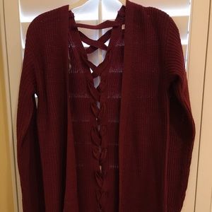 Burgundy cardigan